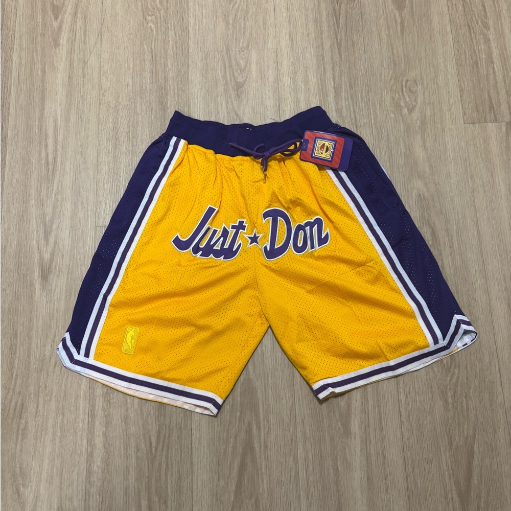 Just Don Yellow and Purple lakers Men Shorts